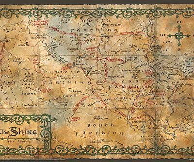 1 X The Hobbit Poster Map The Shire 36x24 0