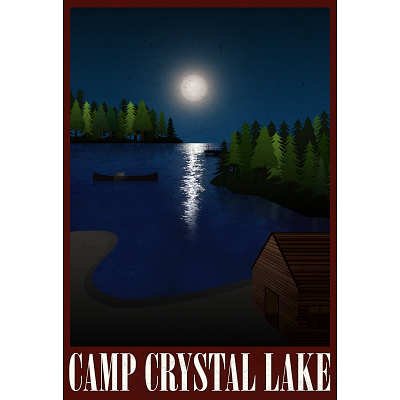 13x19 Camp Crystal Lake Retro Travel Poster 0