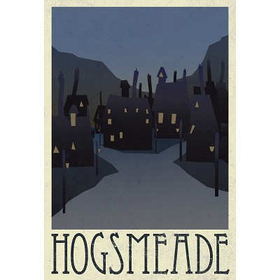 13x19 Hogsmeade Retro Travel Poster 0