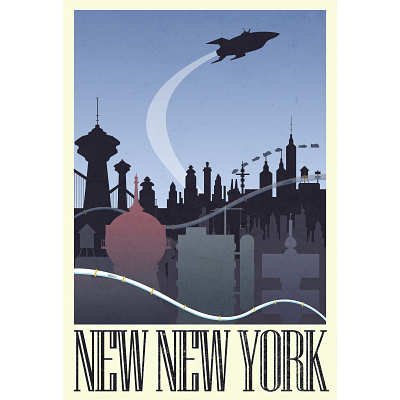 13x19 New New York Retro Travel Poster 0