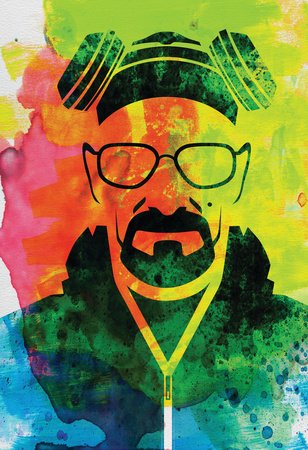 13x19 Walter White Watercolor 1 Television Poster Naxart 0