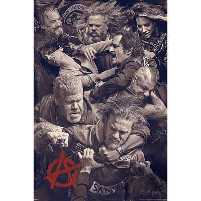 24x36 Sons Of Anarchy Fighting Television Poster 0