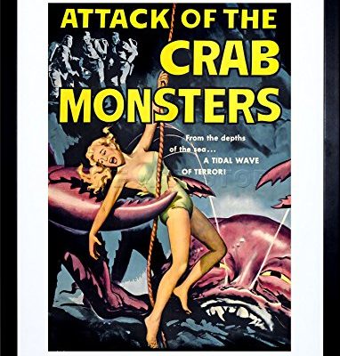 9x7 Inch Movie Film Attack Crab Monsters Sci Fi Monster Horror Framed Wall Art Print Picture Painting Wooden Photo Frame Black White Oak Brown F97x532 0