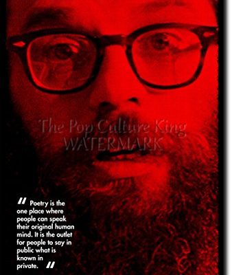 Allen Ginsberg Art Print High Resolution Photo Poster With Iconic Quote A Completely Unique Gift Idea Size 12x8 Inches 0