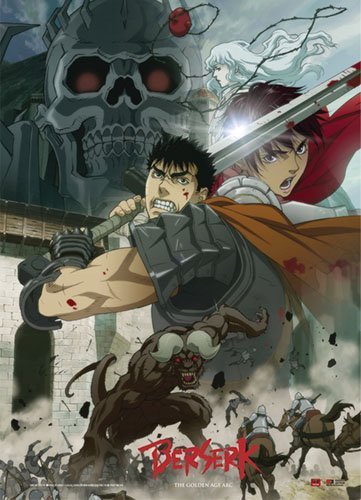 Berserk Battle Scene Fabric Poster By Ge Animation 0