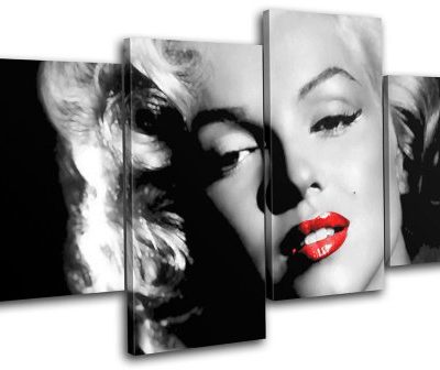 Bold Bloc Design Marilyn Monroe Iconic Celebrities 120x68cm Multi Canvas Art Print Box Framed Picture Wall Hanging Hand Made In The Uk Framed And Ready To Hang 0
