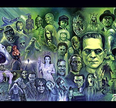 Classic Retro Horror Movies Characters Painting Art 24x18 Print Poster 0