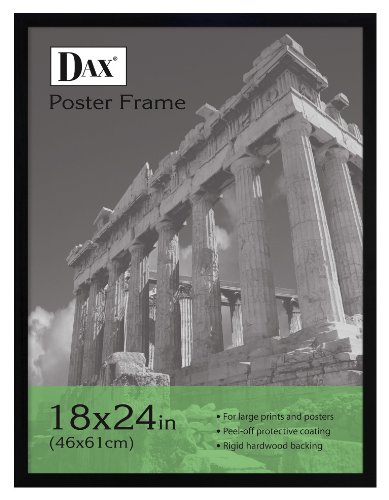 DAX-Flat-Face-Wood-Poster-Frame-Clear-Plastic-Window-18-x-24-Black-Border-0