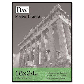 Dax N16018bt Coloredge Poster Frame With Plexiglas Window 18 X 24 Clear Faceblack Border 0