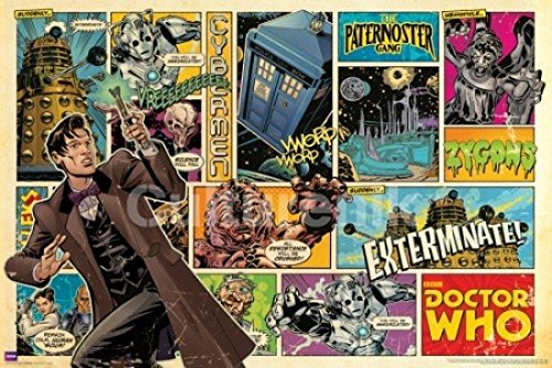 Doctor-Who-Comic-Strip-Collage-Cover-Art-Sci-Fi-British-TV-Television-Show-Poster-Print-24x36-0