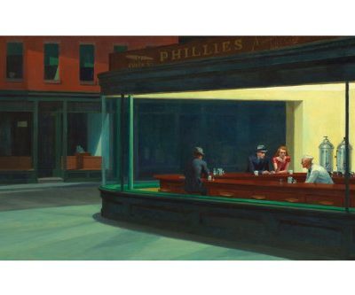 Edward Hoppers Famous Iconic Painting Nighthawks 24x36 Bar Scene Rare 0