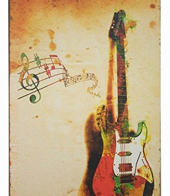 Erlood Music Poster Guitar Retro Metal Vintage Decor Tin Signs 12 X 8 0