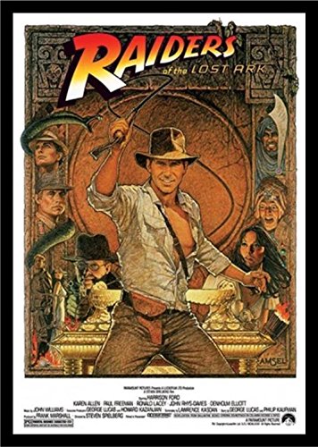 FRAMED-Indiana-Jones-Raiders-of-the-Lost-Ark-1982-Cracking-the-Whip-36x24-Movie-Art-Print-Poster-Harrison-Ford-Karen-Allen-Action-Adventure-0