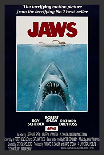 FRAMED-Jaws-Movie-Poster-18x12-Art-Print-Poster-Starring-Roy-Scheider-Robert-Shaw-Richard-Dryfuss-Lorainne-Gary-Murray-Hamilton-with-the-Giant-Killer-Shark-Steven-Spielberg-Horror-0