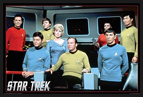 FRAMED-Star-Trek-Enterprise-Crew-36x24-Art-Print-Poster-Wall-Decor-Classic-TV-Show-Science-Fiction-Original-Cast-James-Kirk-Spock-Sulu-Bones-Scotty-Uhulu-0