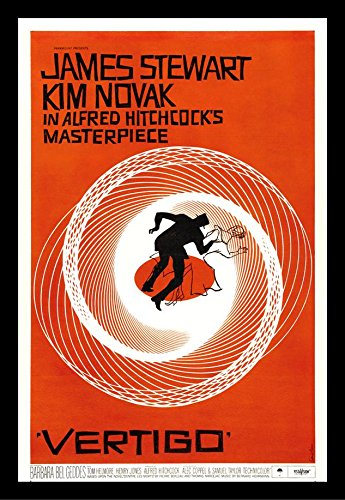 FRAMED-Vintage-James-Stewart-Kim-Novak-in-Alfred-Hitchcocks-Masterpiece-VERTIGO-18x12-Art-Print-Poster-Wall-Decor-Movies-Cinema-Classic-Hollywood-Thriller-0