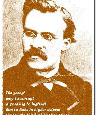Friedrich Nietzsche Art Print How To Corrupt A Youth Photo Poster With Iconic Quote 12x8 Inch Unique Gift 0
