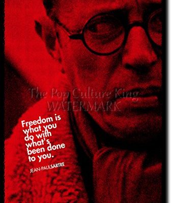 Jean Paul Sartre Art Print High Resolution Photo Poster With Iconic Quote A Completely Unique Gift Idea Size 12x8 Inches Jean Paul 0