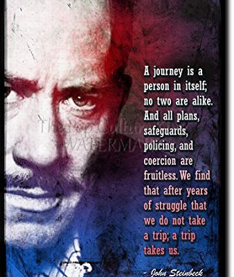 John Steinbeck Art Print High Resolution Photo Poster With Iconic Quote A Completely Unique Gift Idea Size 12x8 Inches 0