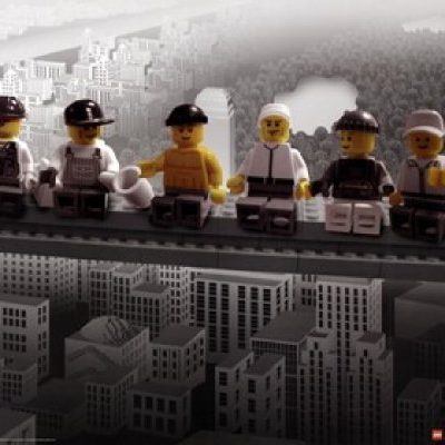 Lego Lunch On A Skyscraper Poster Print 20 X 16 0