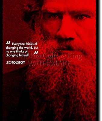 Leo Tolstoy Art Print High Resolution Photo Poster With Iconic Quote A Completely Unique Gift Idea Size 12x8 Inches 0