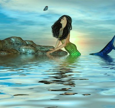 Painting Cgi Mermaid Ocean Sea Butterfly Surreal Fantasy 30x40 Cms Poster Print Bmp10832 0