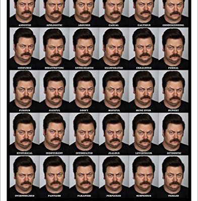 Parks And Recreation Many Faces Of Ron Swanson Workplace Comedy Tv Television Show Poster Print Unframed 11x14 0