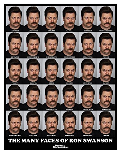 Parks-and-Recreation-Many-Faces-of-Ron-Swanson-Workplace-Comedy-TV-Television-Show-Poster-Print-Unframed-11x14-0