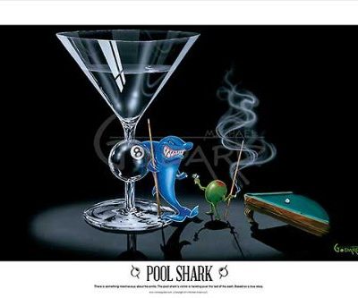 Pool Shark Michael Godard Fantasy Cocktail Gambling Humor Funny Martini Print Poster 24x36 0