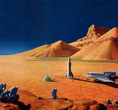 Science Fiction Landscape Desert Space Ship Rocket Plane Poster Print Bb7316b 0
