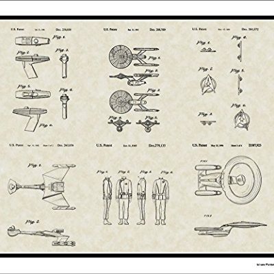 Star Trek Patent Collection Art Trekkie Science Fiction Print Wall Art Gift 0