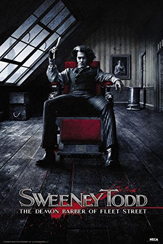 Sweeney Todd Demon Barber Johnny Depp Tim Burton Musical Slasher Movie Film Poster Print 24x36 0