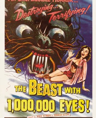 The Beast With A Million Eyes Science Fiction B Movie Classic Mini Art Print Poster 0