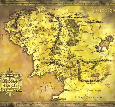 The Lord Of The Rings Giant Movie Poster Map Of Middle Earth Size 53 X 39 0