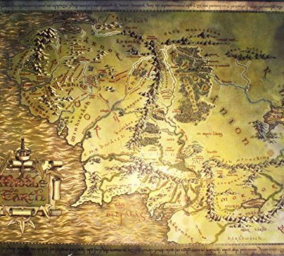 The Lord Of The Rings The Hobbit Map Of Middle Earth Limited Edition Metallic Dufex Movie Poster Art Print Size 27 X 195 0