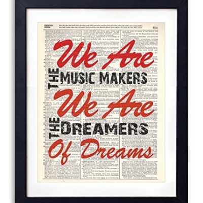 We Are The Music Makers Typography Upcycled Dictionary Art Print 8x10 0