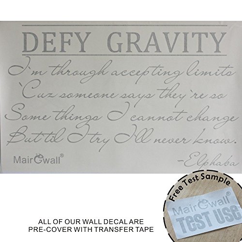 Wicked The Musical Wall Decal Elphaba Defy Gravity Vinyl Wall Art Sticker Black Small 0 1
