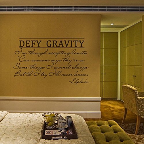 Wicked The Musical Wall Decal Elphaba Defy Gravity Vinyl Wall Art Sticker Black Small 0