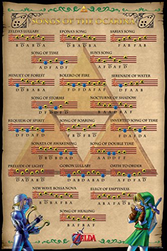 Zelda-Ocarina-Of-Time-Songs-of-the-Ocarina-Action-Adventure-Video-Game-Nintendo-Poster-12x18-0