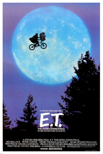 Classic Steven Speilberg Movie Poster Et Riding Bike Across The Moon 24x36 0