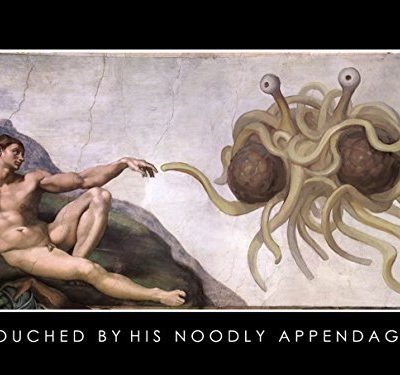 Flying Spaghetti Monster Poster Touched By His Noodly Appendage Fsm 18 X 24 0